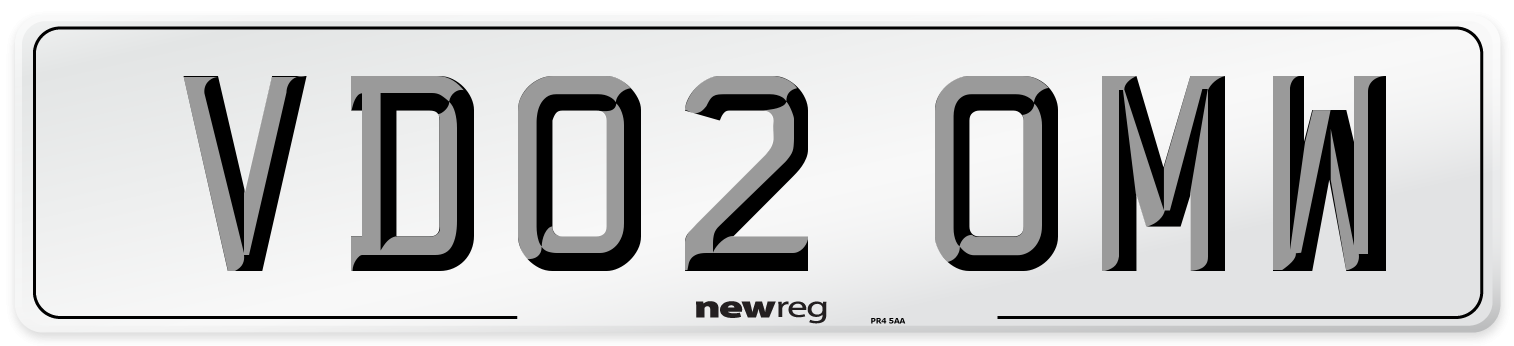 VD02 OMW Number Plate from New Reg